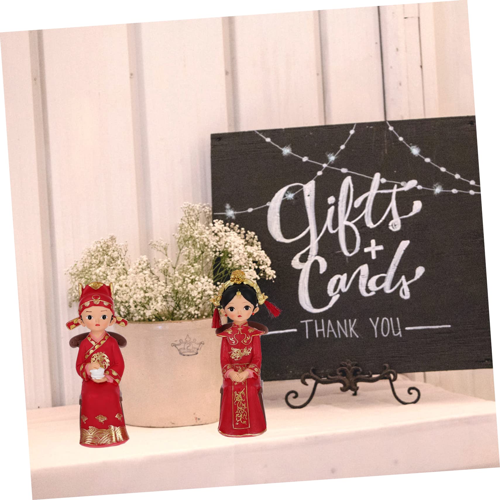 TOPBATHY 4 Juegos Adornos de Boda de Novio decoración para el hogar - Decoración de Mesa - Decoración de figuritas de Novios Chinos Boda Novia Novio estatuas