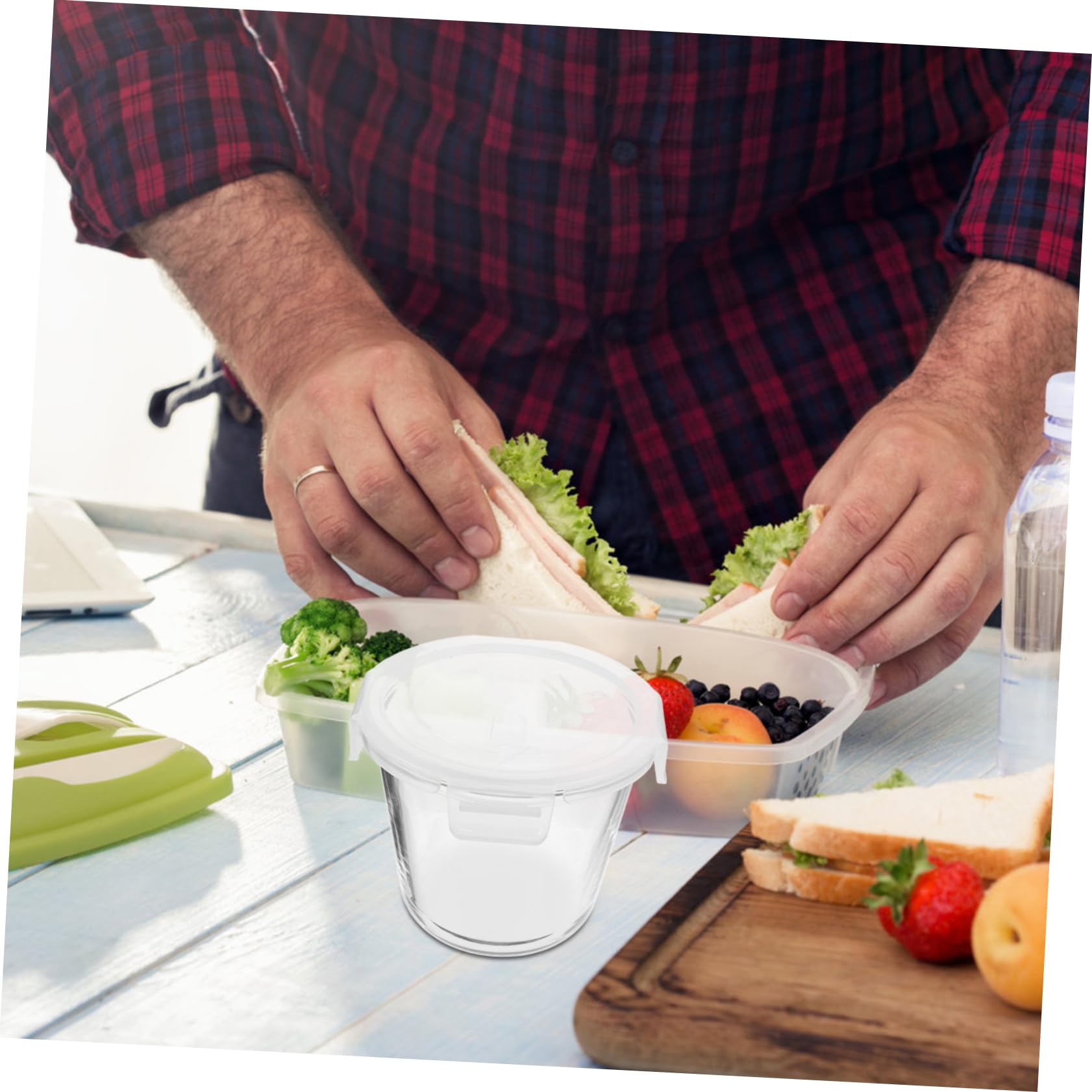 VALICLUD Fiambrera de Vidrio con Tapa 700ml para Almacenar Alimentos