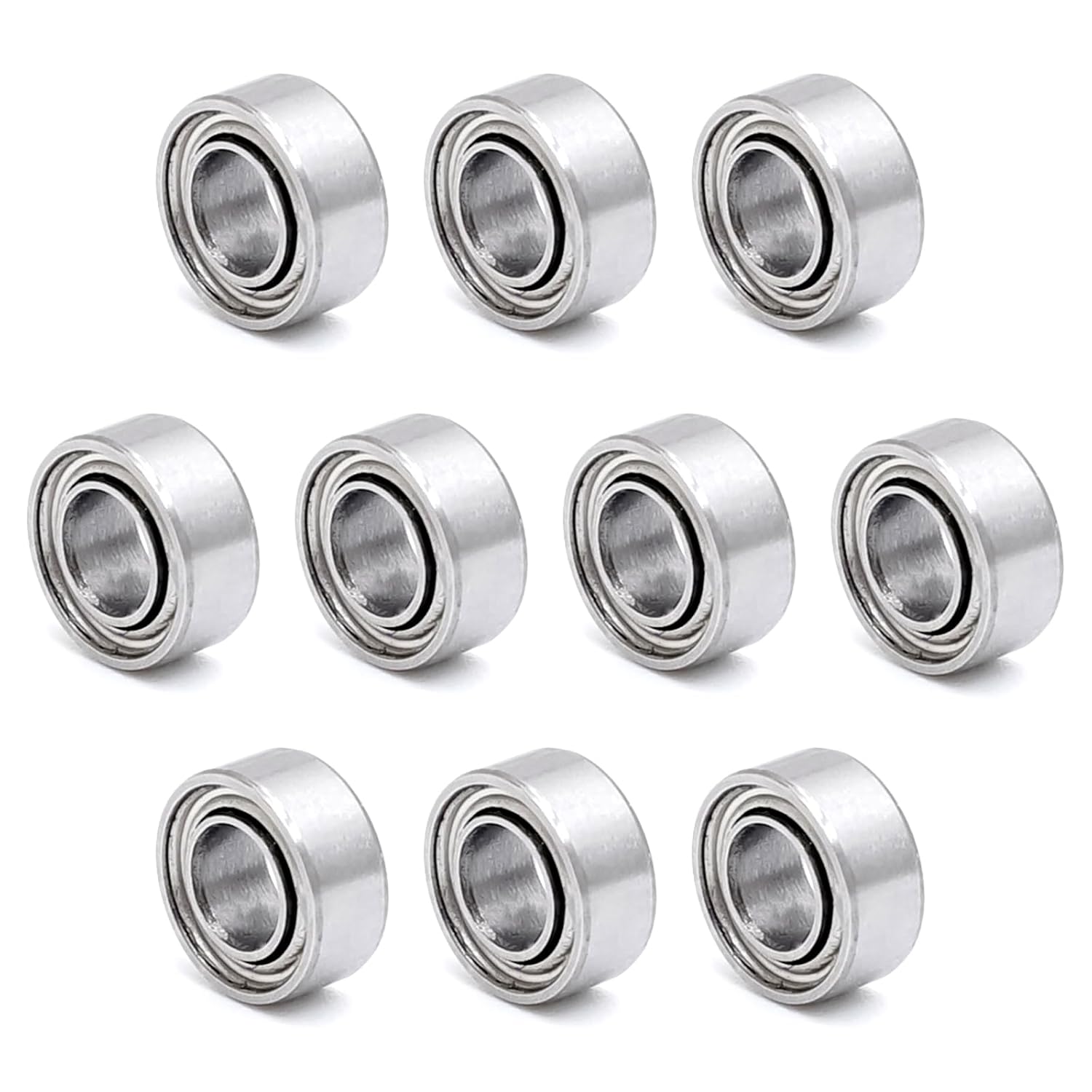 BORDSTRACT SMR74ZZ Deep Groove Ball Bearings, 10pcs 4mm x 7mm x 2.5mm Stainless Steel Micro Machine Parts Double Sided Metal Sealed Power Transmission Bearings for Rotating Machinery