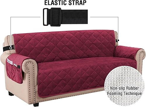 Vista 43 de H.VERSAILTEX Fundas reclinables acolchadas de terciopelo grueso para silla reclinable, funda de sofá reclinable con respaldo antideslizante y correa