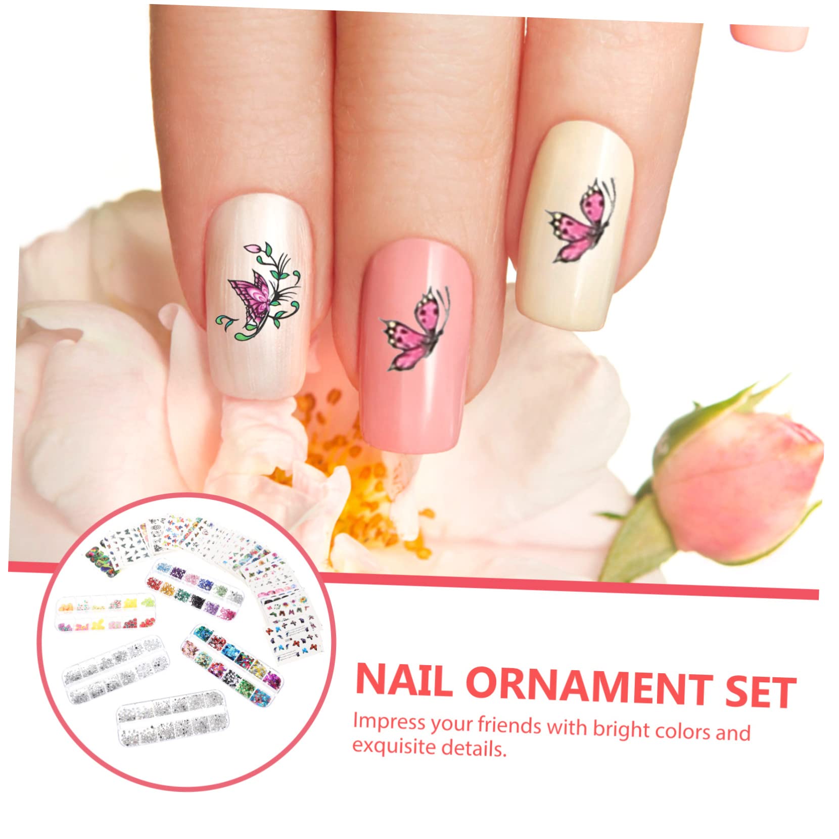PACKOVE 2 Set Decorazioni per Unghie con Accessori per Manicure Eleganti per Unghie Decorative per Amanti Della