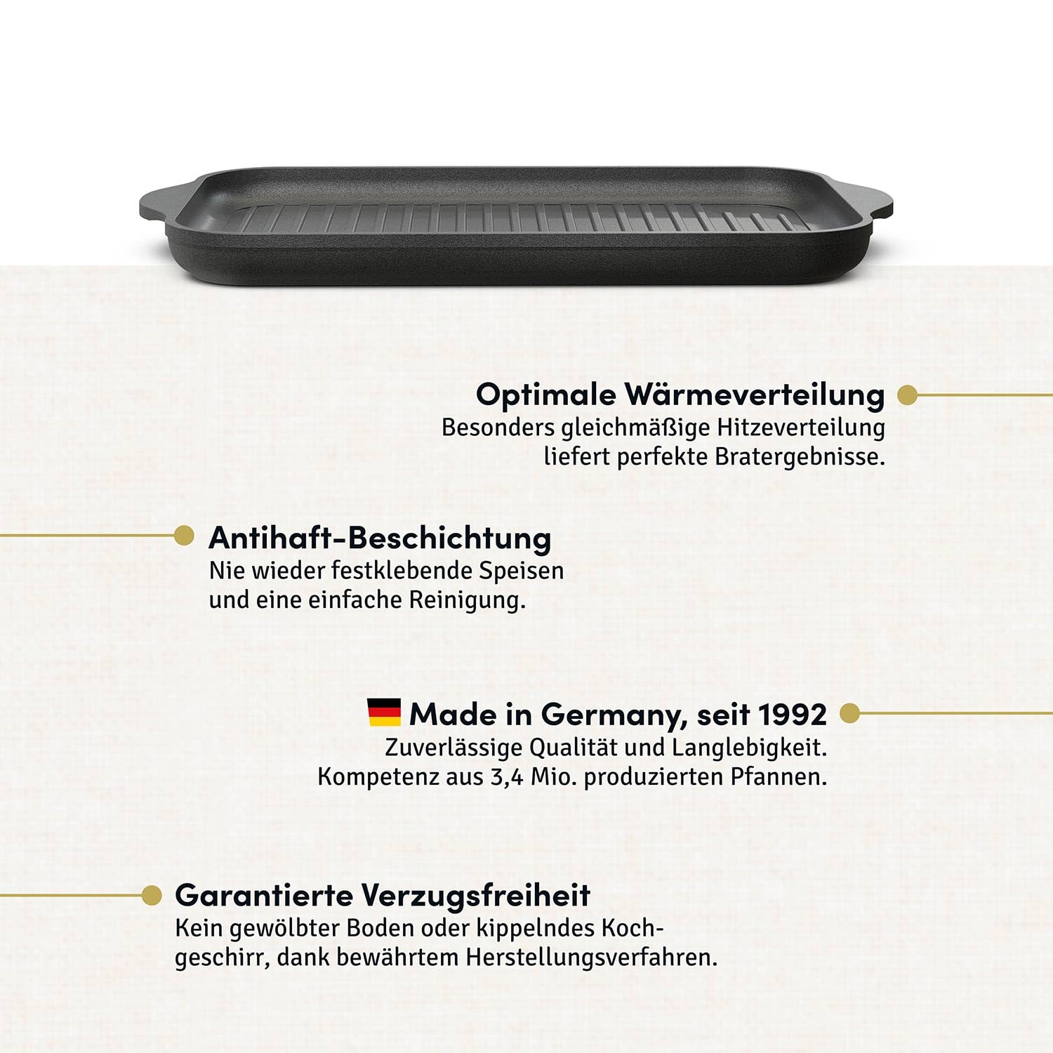 Hoffmann Aluguss Grillplatte Induktion 37x23 cm Innenmaß I Beschichtete Bratplatte Induktionskochfeld I Gasgrill Grillaufsatz Grill I Herd Plancha antihaft I Induktionsfähige Grillpfanne Steakpfanne