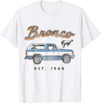 Amazon | フォード - ブロンコ ロゴ EST 1966 Tシャツ | Tシャツ
