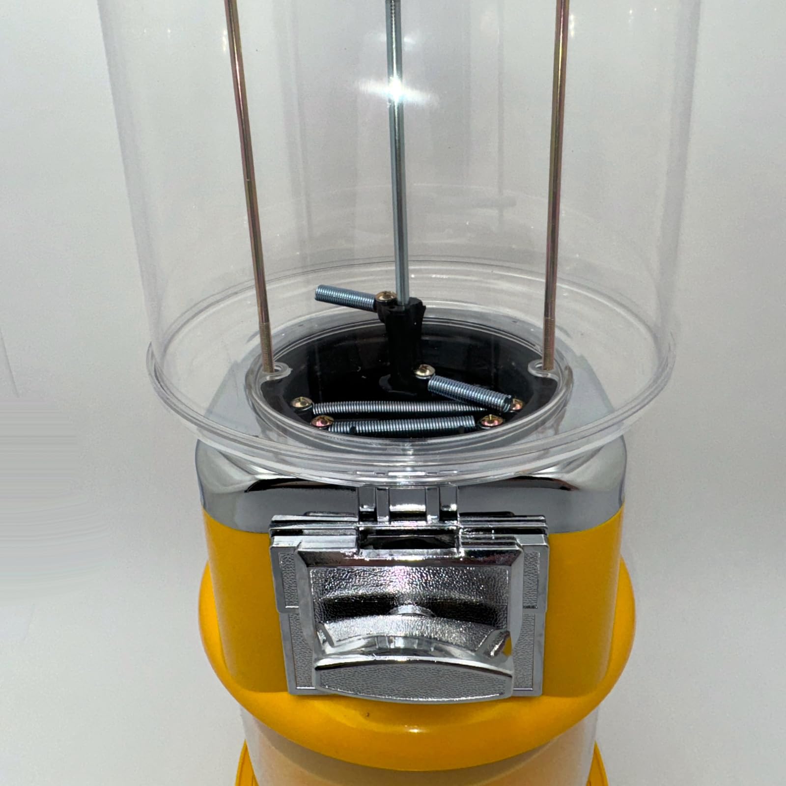 Mini Spiral Kaugummiautomat und Süssigkeitenautomat, Warenautomat mit Rutschbahn für kleine runde Artikel, attraktiver Verkaufsautomat für Kinder, robuster Süsswarenautomat ohne Strom (gelb)