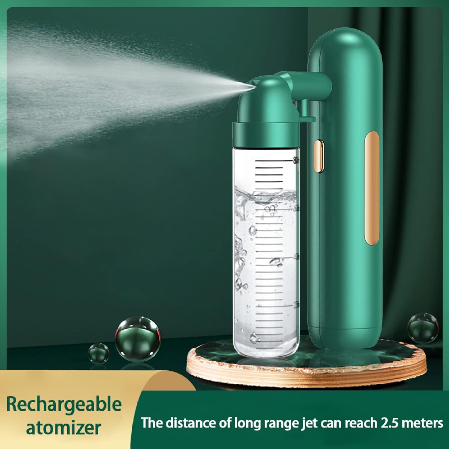 Pistola A Spruzzo per Disinfezione A Nebulizzazione Portatile Wireless per La Casa, 2 Marce, Carica USB Regolabile, Pistola A Spruzzo per Disinfezione Nano, Green