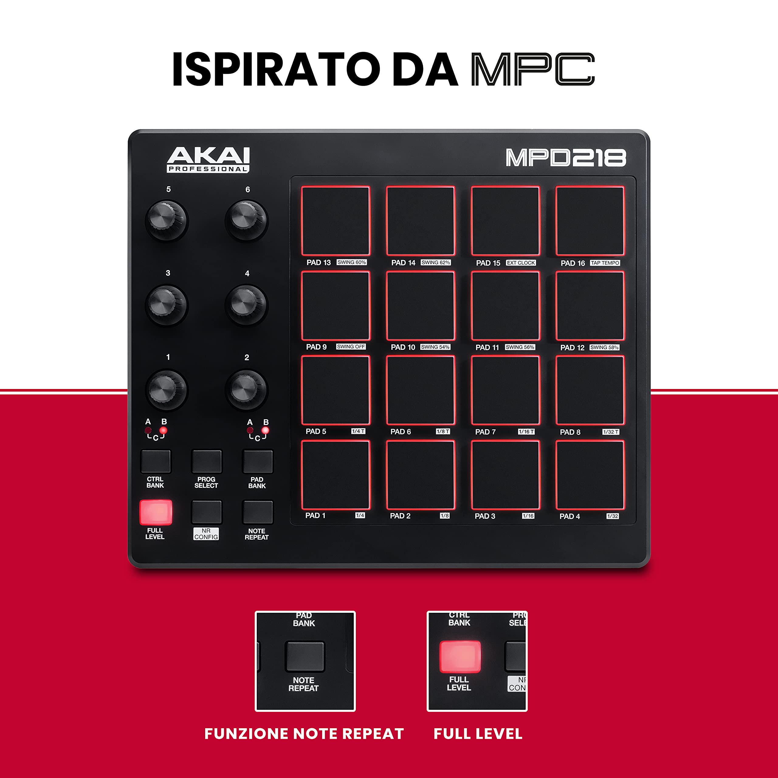 M-Audio Keystation 49 MK3 + AKAI Professional MPD218 – Tastiera MIDI USB a 49 tasti + Controller MIDI USB con 16x3 Pad MPC e Software