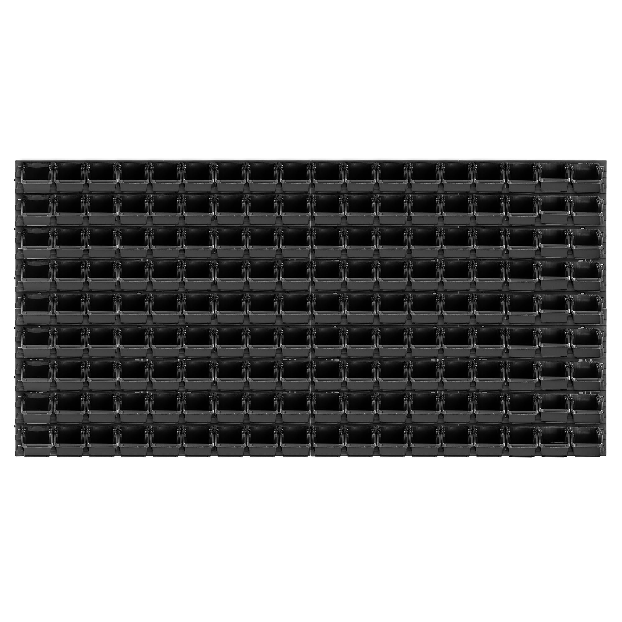 KADAX Werkzeugwandregal, 156x78cm Werkstattwandregal, Werkstattregal für Garage, Werkzeugwand Set, Lagersystem mit Sichtlagerkästen, Erweiterbare Wandplatten (Schwarz 162 tlg.)