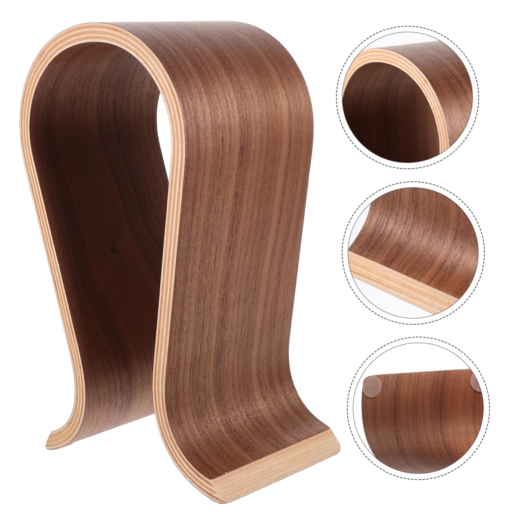 SHINEOFI Sostegno per Cuffie U in Legno Supporto per Cuffie da Tavolo Compatibile la Maggior Parte