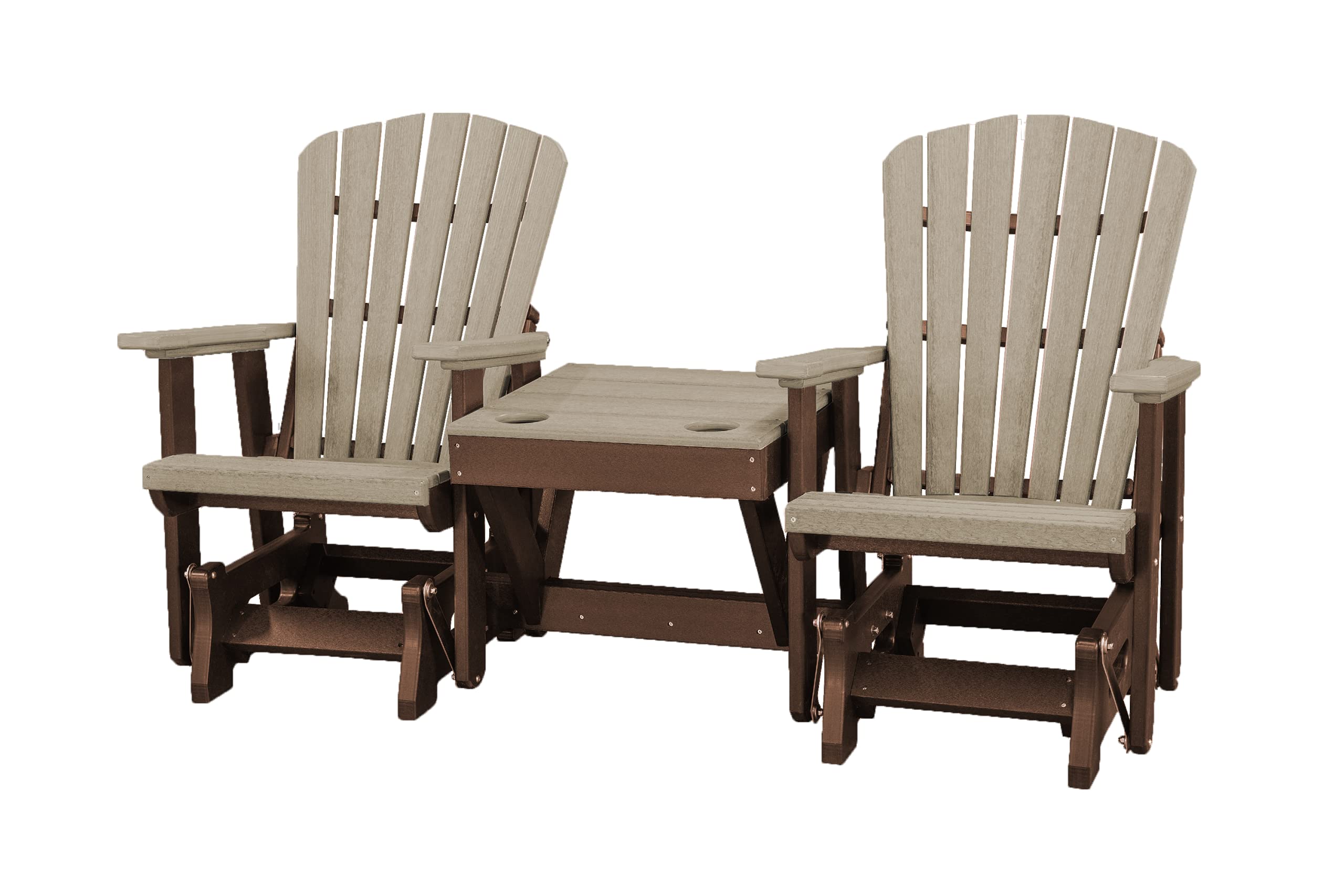Buy DutchCrafters Slat Fan Back Double Poly Adirondack Glider Outdoor