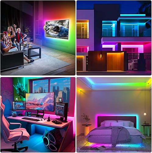 Miniatura 5 de Daymeet Tira de luces LED para TV, sincronización de música, retroiluminación LED para TV de 65 a 85 pulgadas, luces de TV de 16.4 pies, control