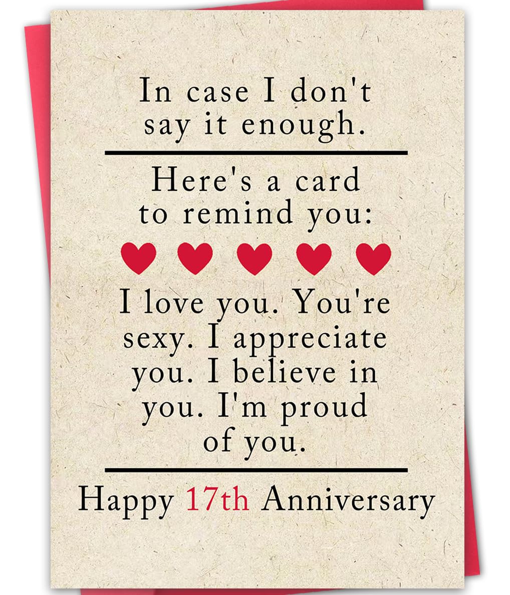 ATTLVV 17th Anniversary Card,17 year Wedding Anniversary Card Gifts,17 Anniversary Cards Decoration