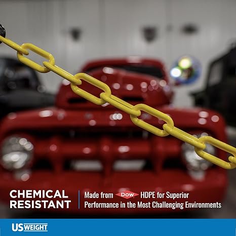 US Weight Security Chain with Plastic Chain Links Enhanced with SunShield UV-Resistant Technology, Made in the USA
