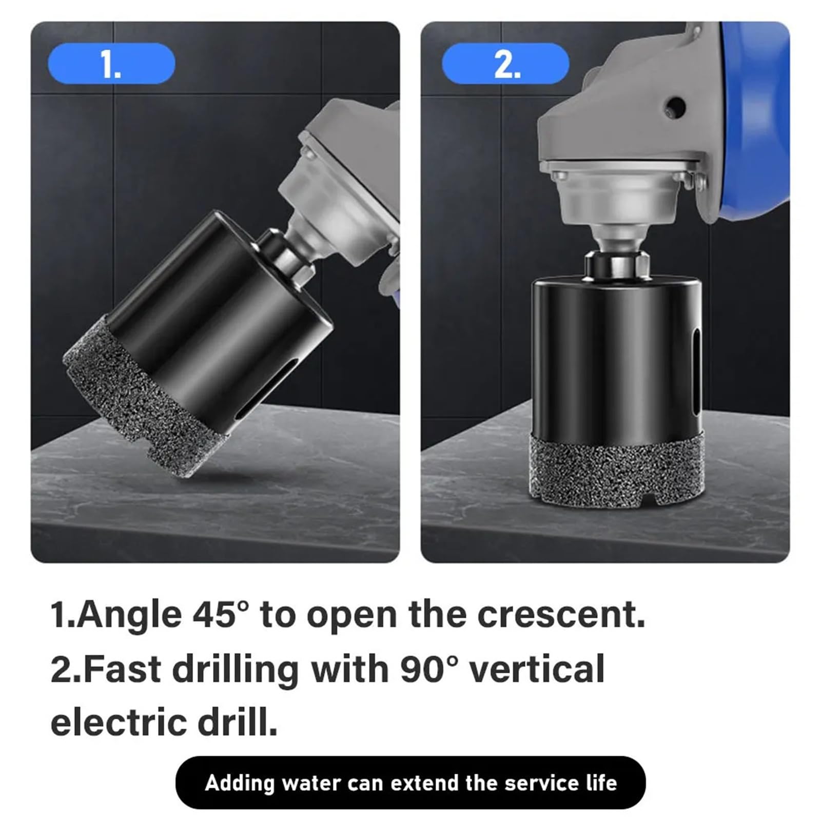 1Pc M10 6-100mm Punta Da Trapano A Secco Con Nucleo Brasato Diamantato For Piastrelle In Gres Porcellanato, Marmo, Vetro, Granito, Saw A Tazza Da Taglio(80mm)