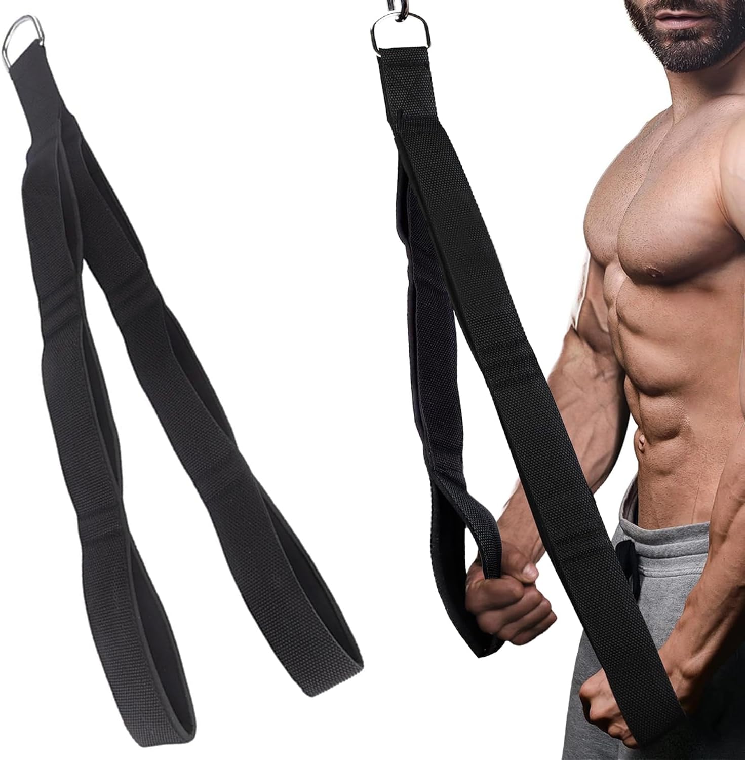 Triceps Rope Cable Pull Fitness - Cable Pull Fitness Equipment with Carry Bag - Triceps Training Device Used for Lat Pull and Increase the Strength of the Upper Body - Triceps Strength Training Gym