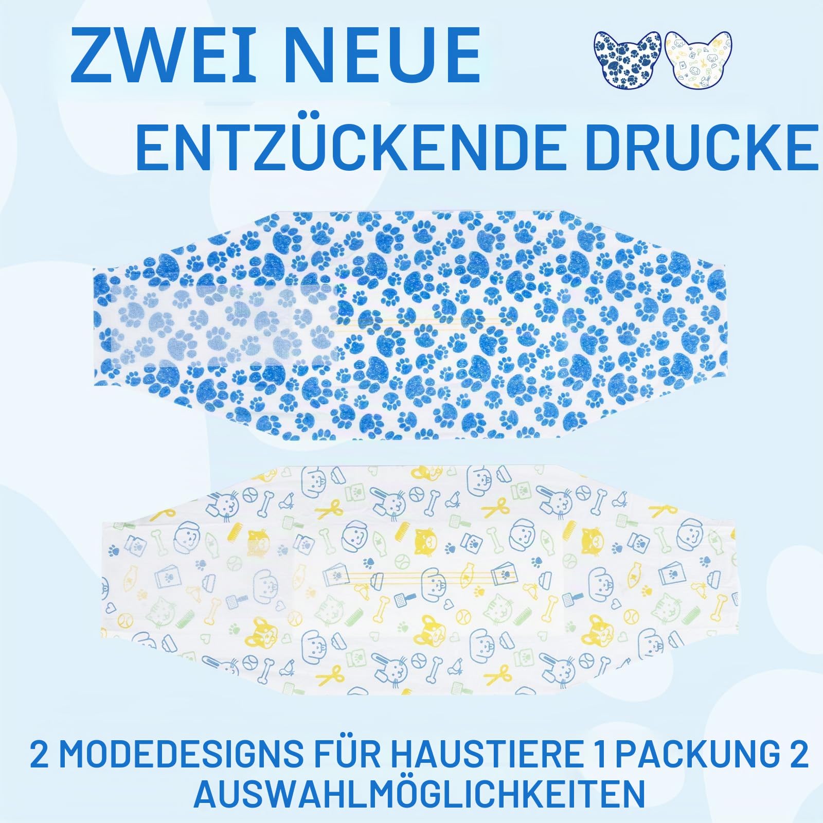 Dono Rüdenwindel, 60 Stück, Hundewindeln für Rüden, Windeln für Rüden in der Saison, Hunde Windeln Rüde mit Nässeindikator, super saugfähig, Inkontinenz, Reisen, XS, S, M, L