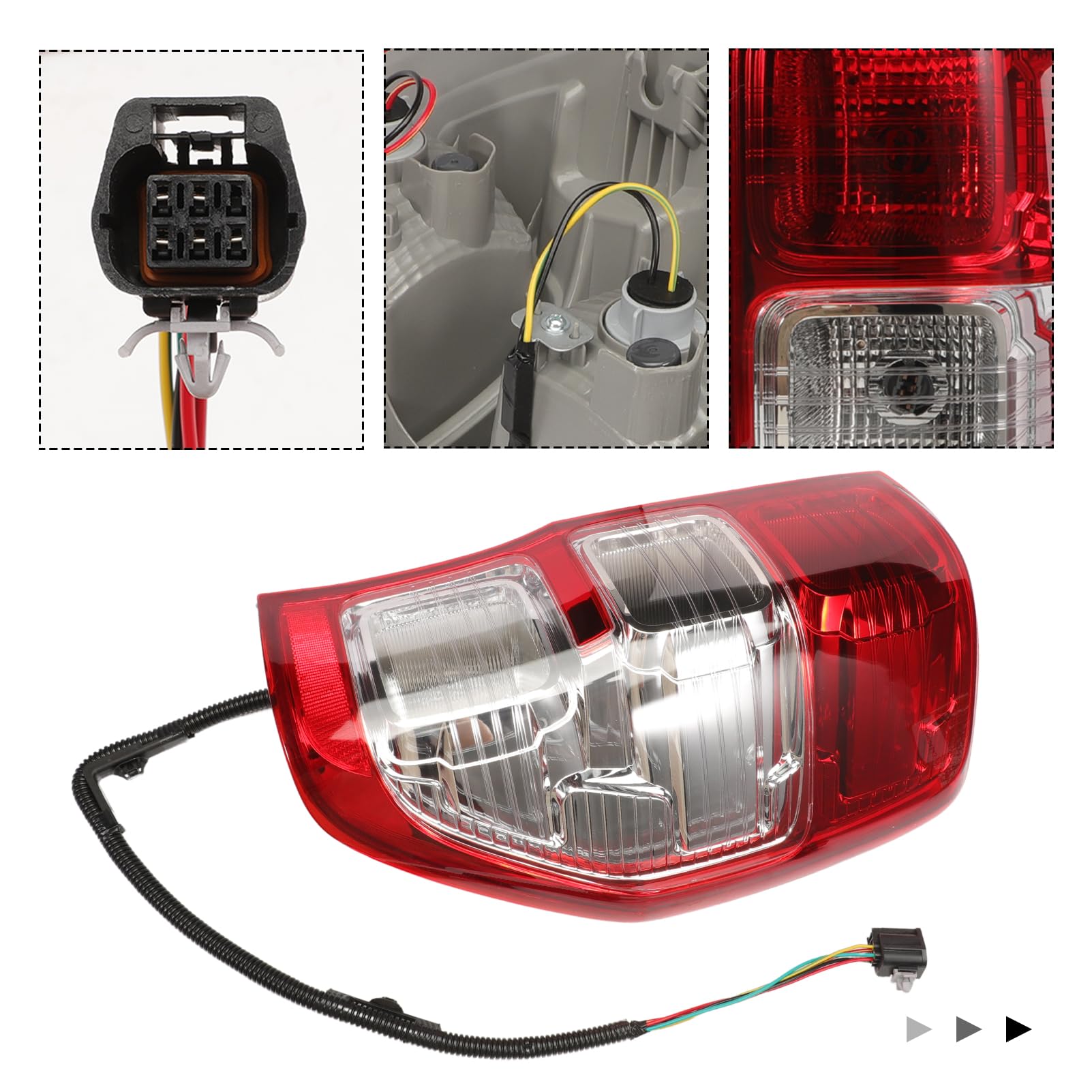 Piloto Trasero Derecho para Ford Ranger T6 2012-2021 | Faro Trasero Lado Pasajero Ranger T6 PX MK1 MK2 MK3 2012-2021 Montaje Luz Trasera LED Directo Plug and Play