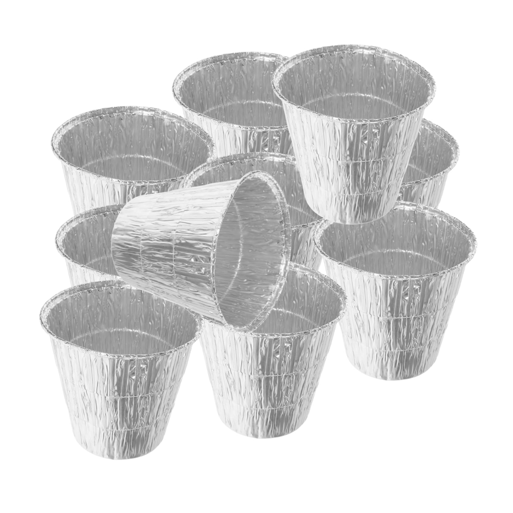 KONTONTY Barbecue Grease Bucket Liner 10pcs Aluminum Foil Containers for Grease Catcher Replacement for Outdoor Baking Smoking