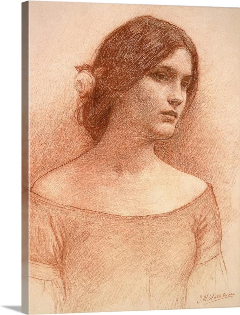 Paint by Numbers for Adults Beginner Easy Drawing DIY Oil Canvas Painting Kits with Brushes, Acrylic Pigment Arts Craft,Decoration Gift — Study for The Lady Clare 1900, by John William Waterhouse
