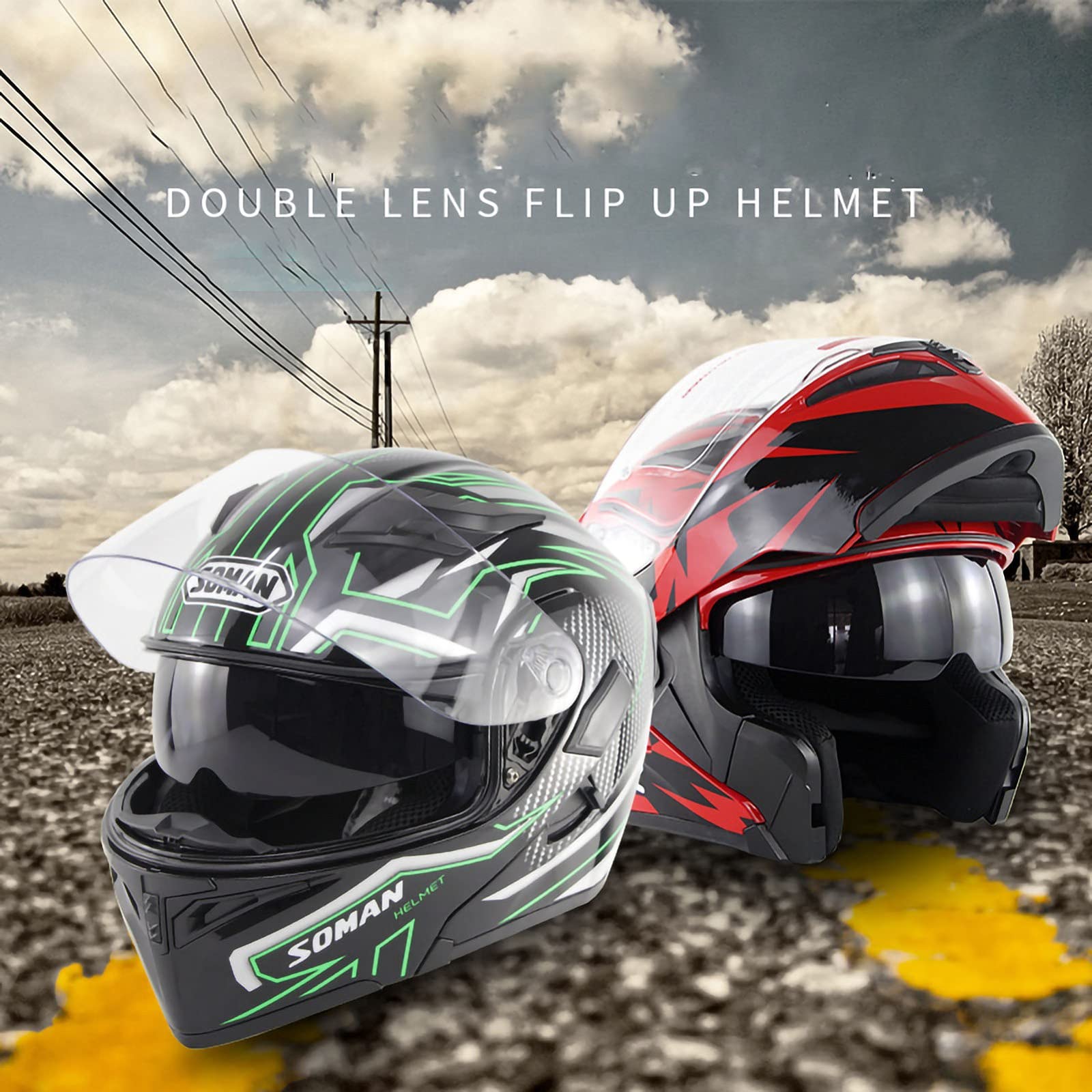Casco Abatible Delantero Para Motocicleta, Aprobado Por ECE, Ligero, Para Motocicleta,Street Bike Crash, Casco Modular Con Visera Doble Antivaho Para Jóvenes, Hombres Y Mujeres B,XL
