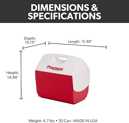 Miniatura 2 de Igloo Hielera Playmate Pal para almuerzo de 14-16 cuartos de galón Rojo,Azul/Blanco,https://www.amazon.com/dp/undefined