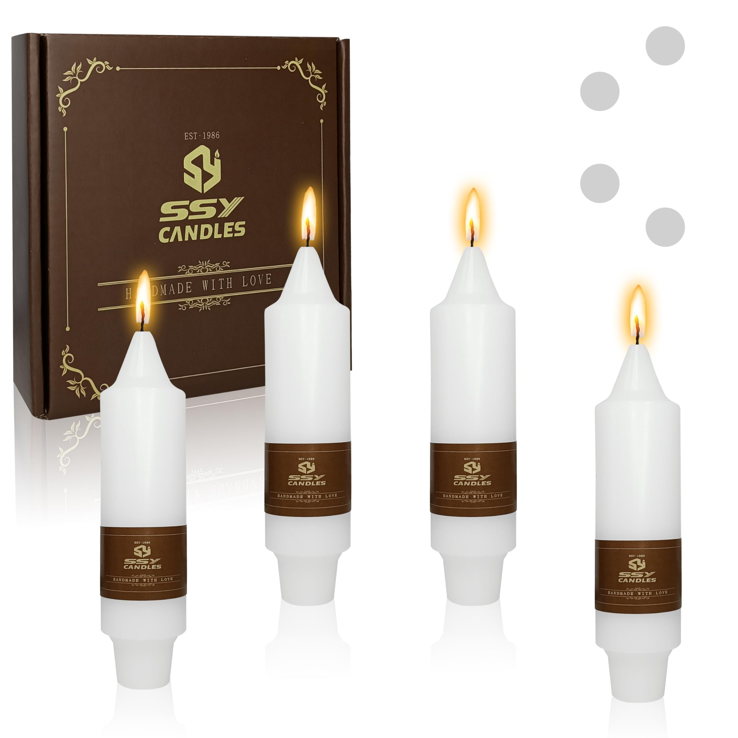 5Inch White Taper Candles Small Handmade Candlesticks Short Taper Candles Dinner Candlesticks 4PCS for Valentine Easter Dinner Household Wedding Party