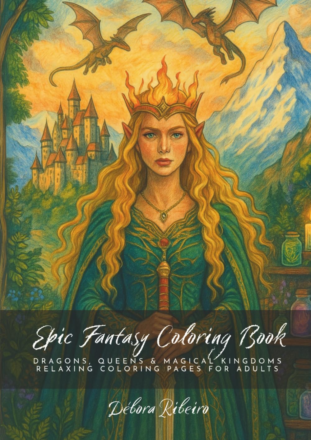 Epic Fantasy Coloring Book: Dragons, Queens & Magical Kingdoms – Relaxing Coloring Pages for Adults