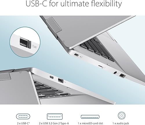 Miniatura 5 de ASUS - Chromebook CX1, pantalla HD NanoEdge de 14 pulgadas, procesador Intel Celeron N3350, 64 GB de almacenamiento eMMC, 4GB de RAM, teclado