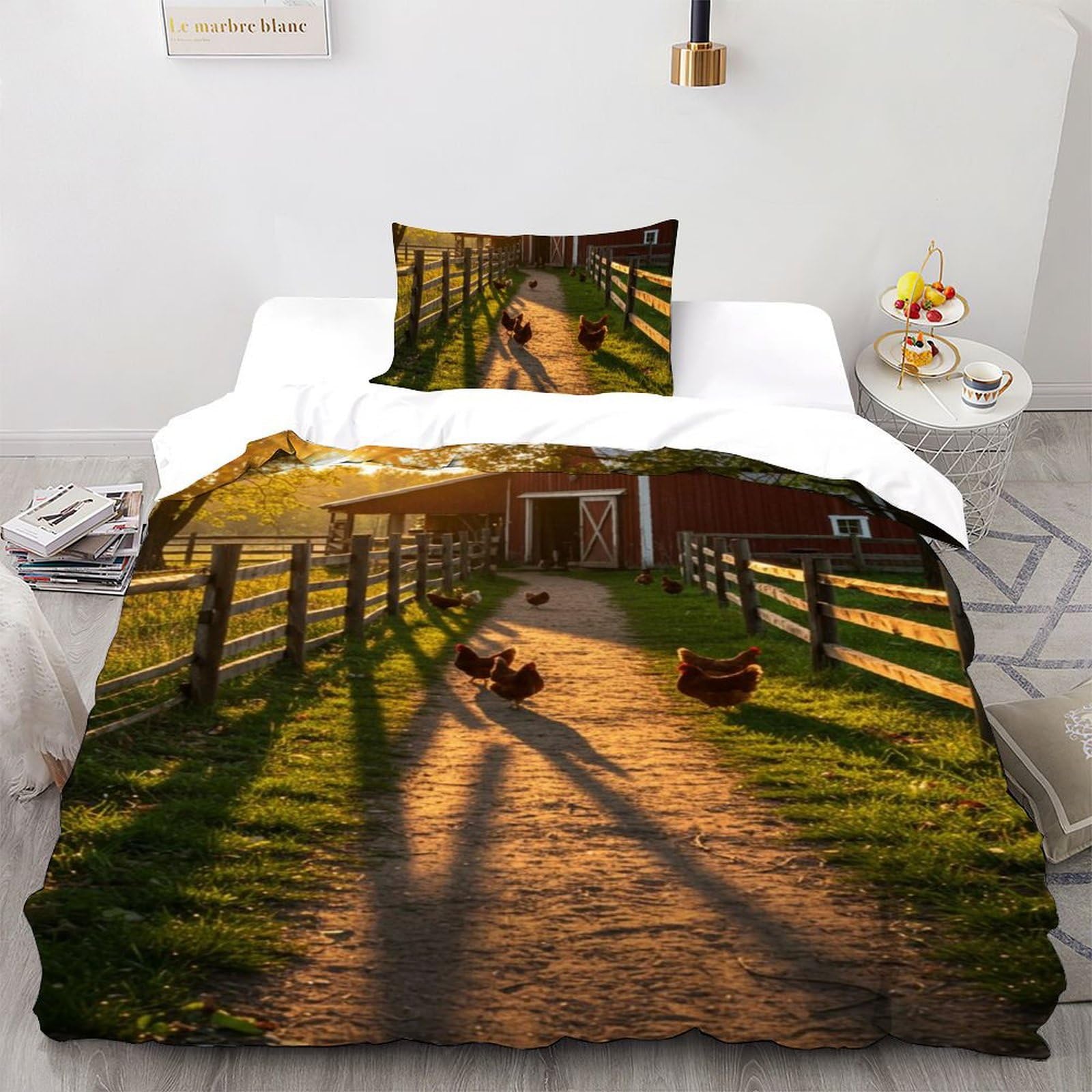 Housse de couette animal sauvage anti-plis en microfibre 135x200 pour un lit adulte toujours net