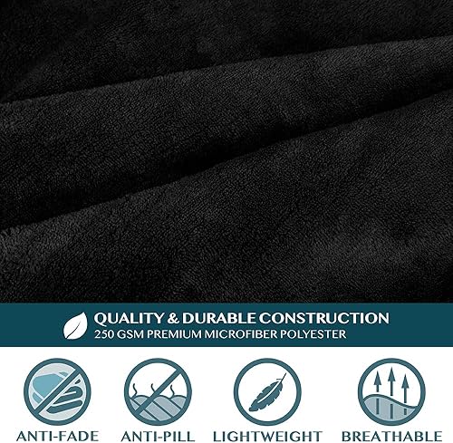 Miniatura 144 de PAVILIA Manta con mangas para adultos, mujeres y hombres, manta suave y cálida de forro polar, manta de regalo Negro -,Marrón,Burrito Beige,Carbón