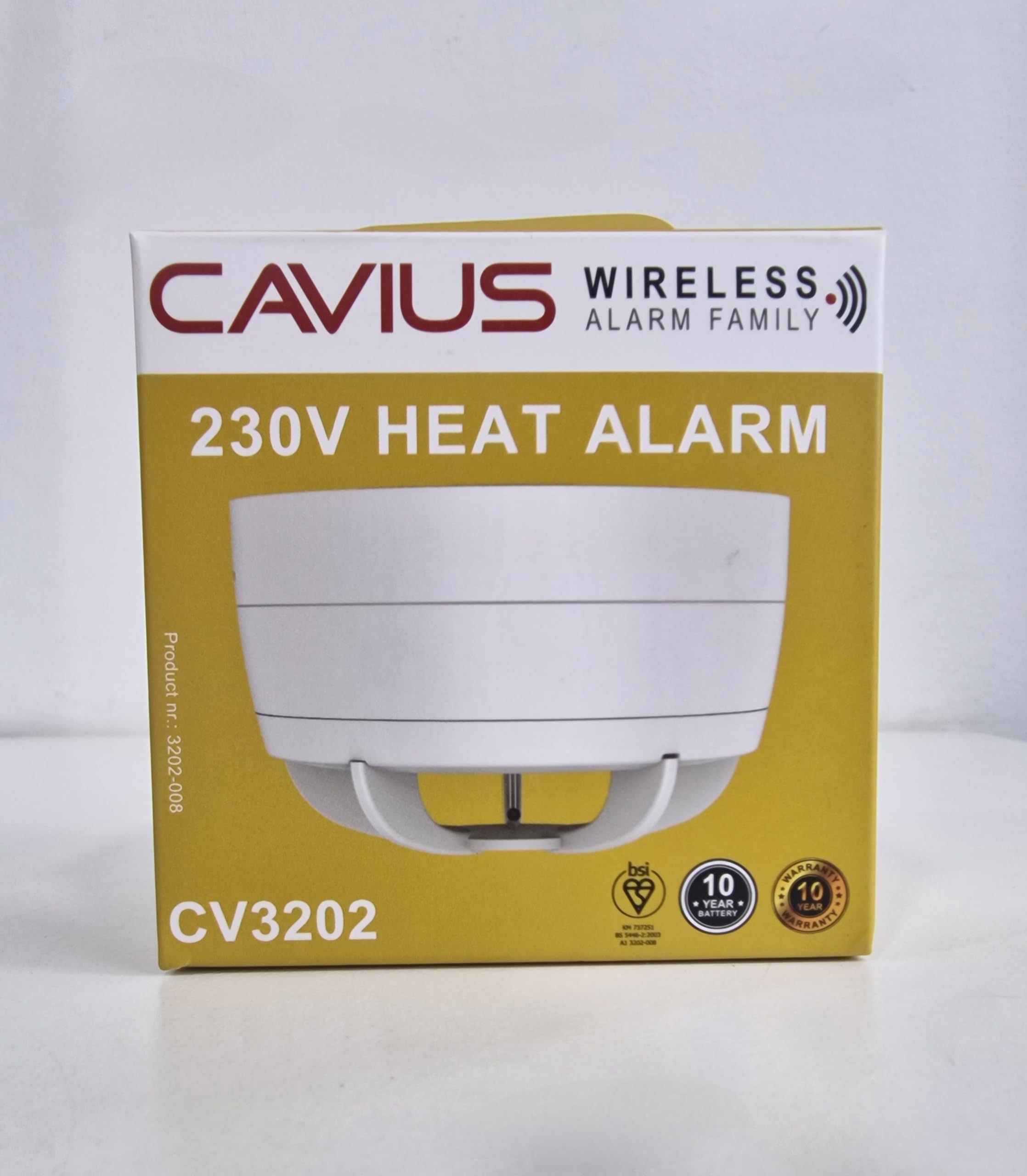 1 x Cavius RF Mains-Powered Heat Alarm | CV3202