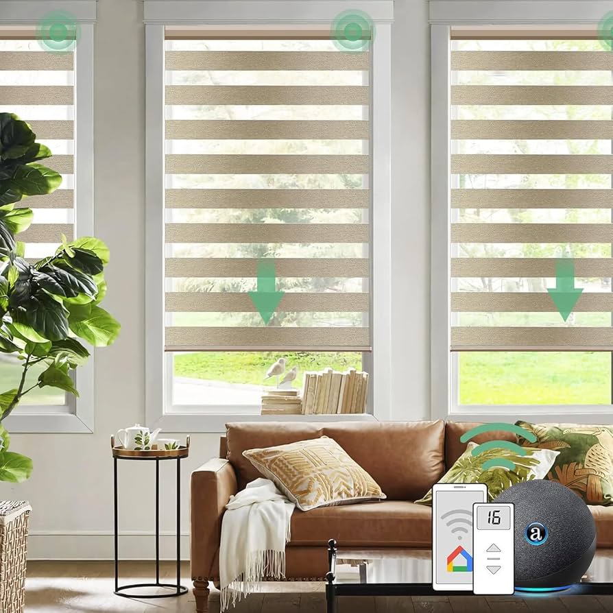 Yoolax 電動調光 スマートロールスクリーン（ベージュ）2個