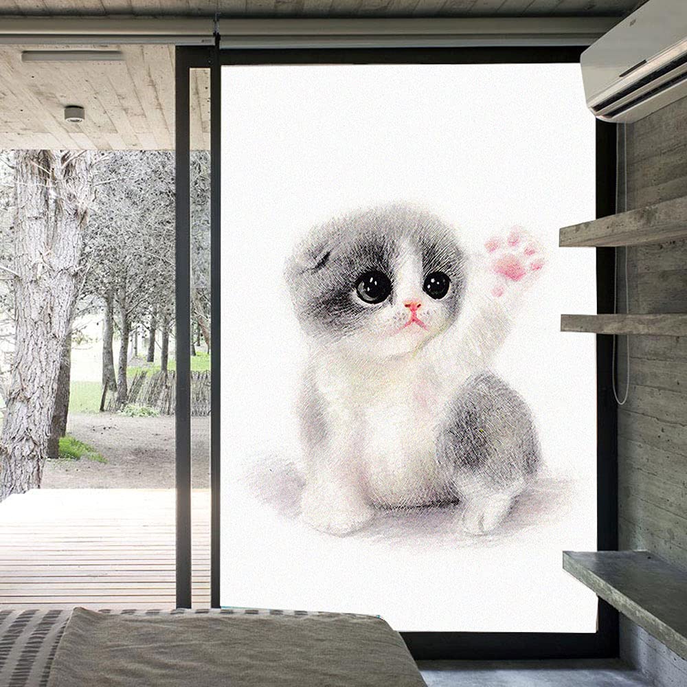 Privacy-raamfolie, UV-blokkerend, warmteregulerend, raambekleding, bloempatroon, statische hechting, decoratieve glazen sticker (60 x 200 cm