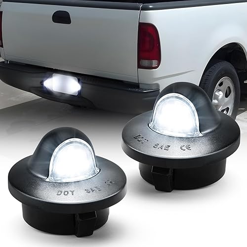 litzland Paquete de 2 luces LED para placa de matrícula compatible con Ford F150 1990-2014 F250 F350 1990-1999 F-150 Heritage 2004 Pickup, luces de