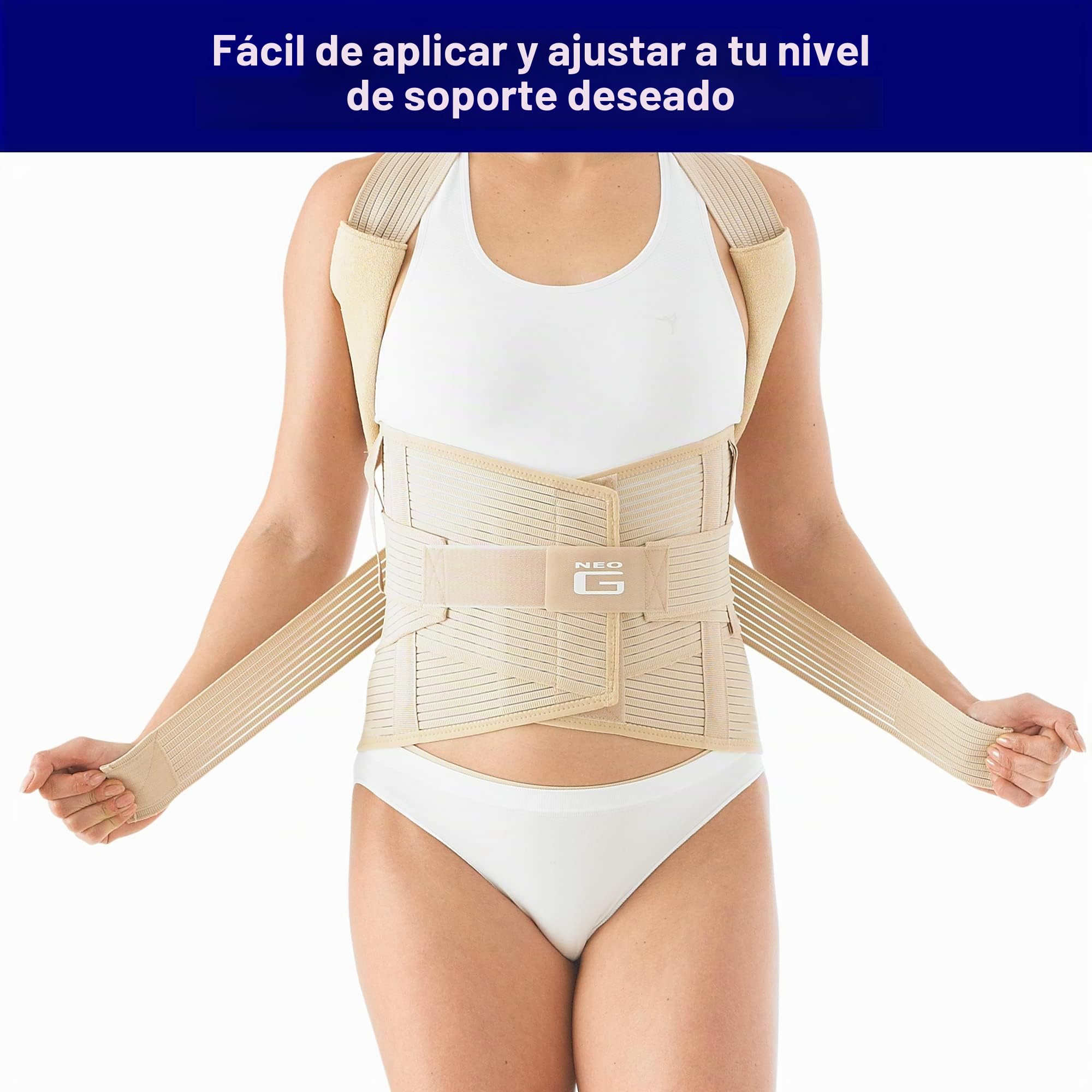 Neo-G - Faja dorsolumbar de calidad médica, para sujeción de parte inferior/media/superior.