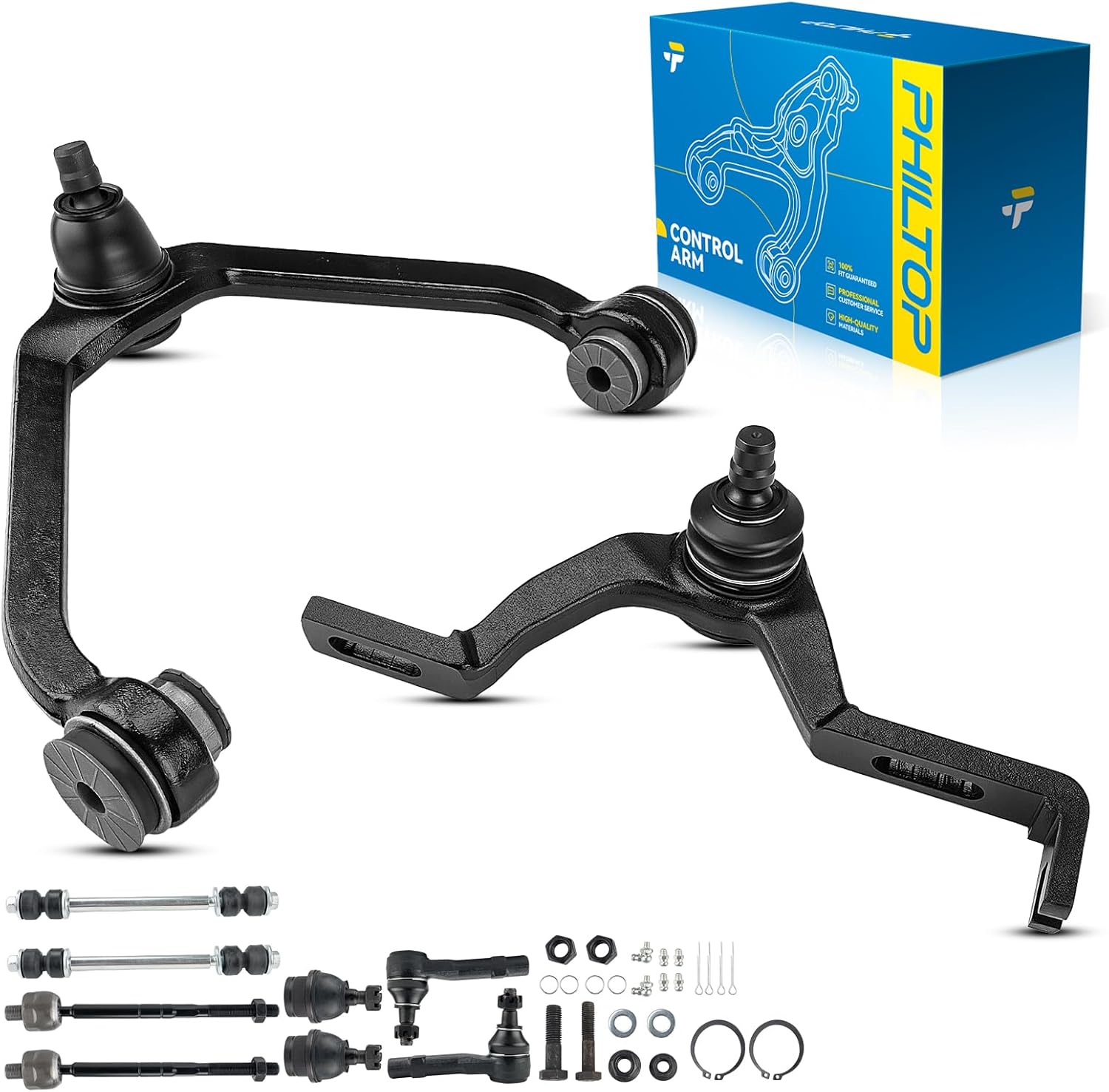 PHILTOP 10pcs Front Suspension Kit for Ford Explorer/Ranger 1995-2001, Mazda B2500/B3000/B4000 1998-2001, Mercury Mountaineer 1997-2001,Upper Control Arm Ball Joint