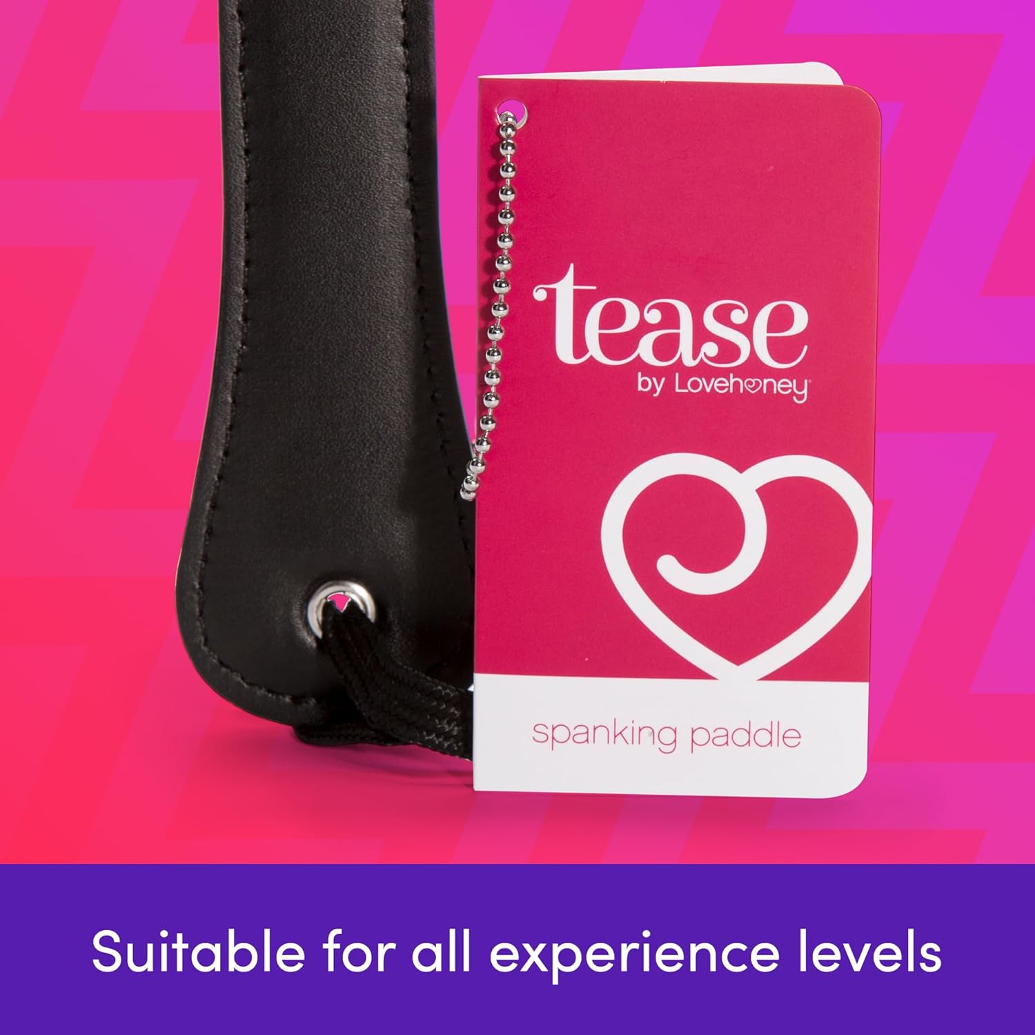 Lovehoney Satin & Leather Spanking Paddle | BDSM Paddle with Dual-Sided Faux Leather & Satin | Fetish Bondage Paddle for Impact Play, Erotic Spanking, Discipline & Roleplay | Kinky Sex Toy for Couples
