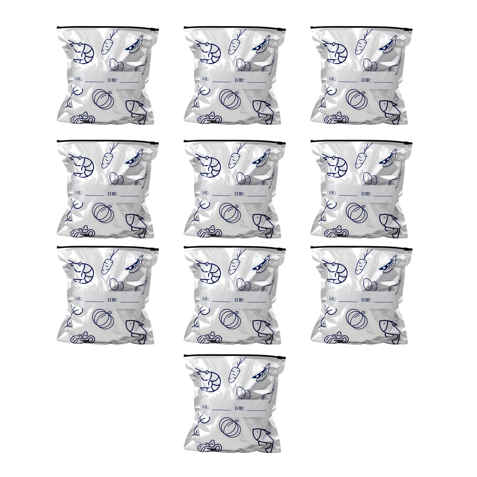 NVOQILIN Duty Aluminum Foil Bags Leakproof Zipper for Freezer Food Storage Preservation Bags Reclosable for Fruits