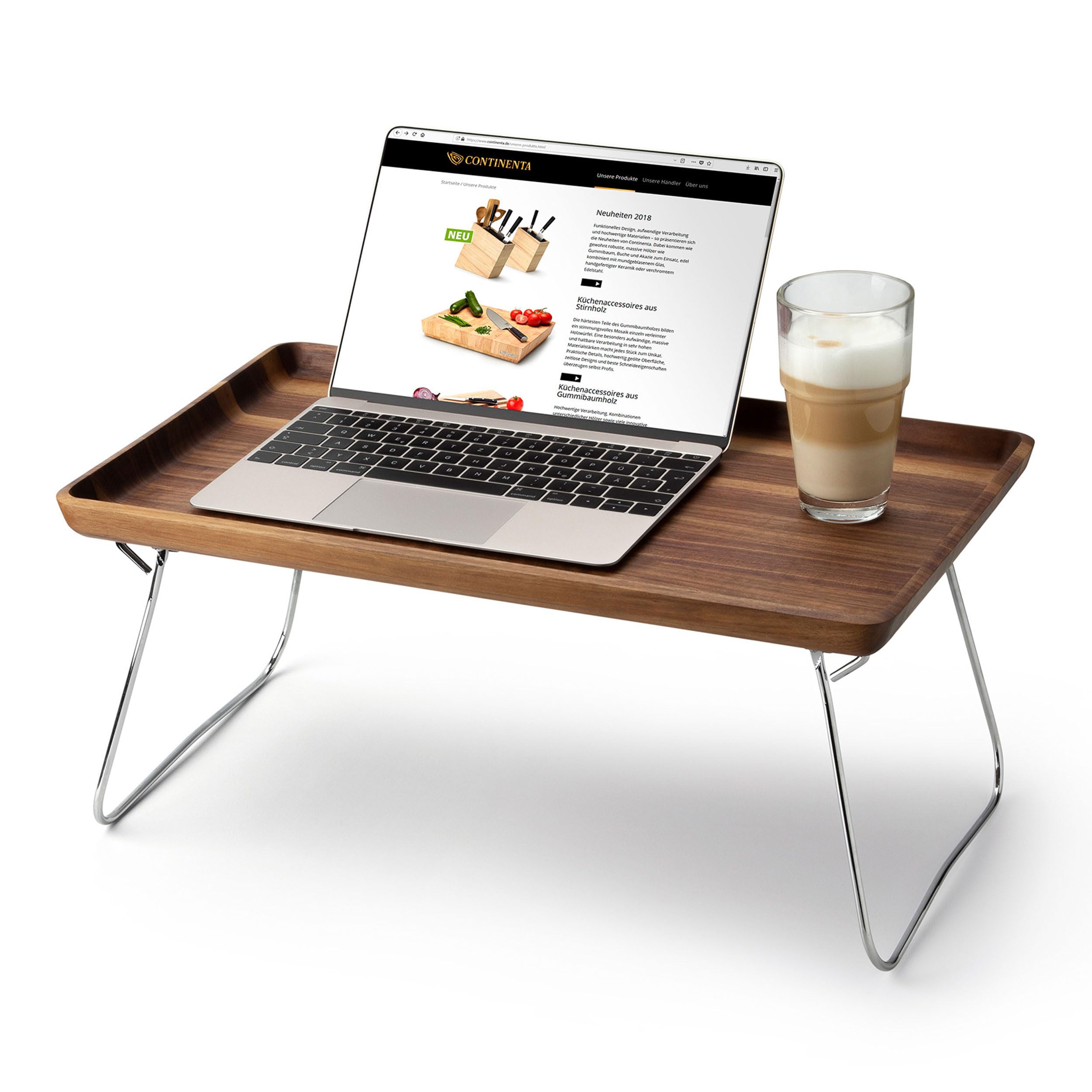 Continenta Plateau de lit Plateau de Service Plateau de Petit déjeuner Noyer 53 x 32 cm, Unique