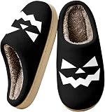 Generic Women’s Holloween Pumpkin Fuzzy Slippers Soft in Black