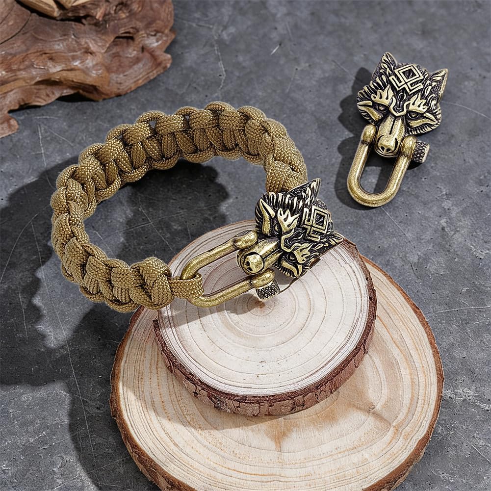 NBEADS 2 Pcs Paracord Bracelet Buckles, Stainless Steel Paracord Buckles EDC Rope Making Buckles