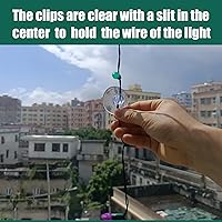Vista 4 de Ventosas de luz de Navidad, mini ganchos de cadena de luces navideñas, cuerda transparente, clips de ventosa de vidrio para ventana, luces