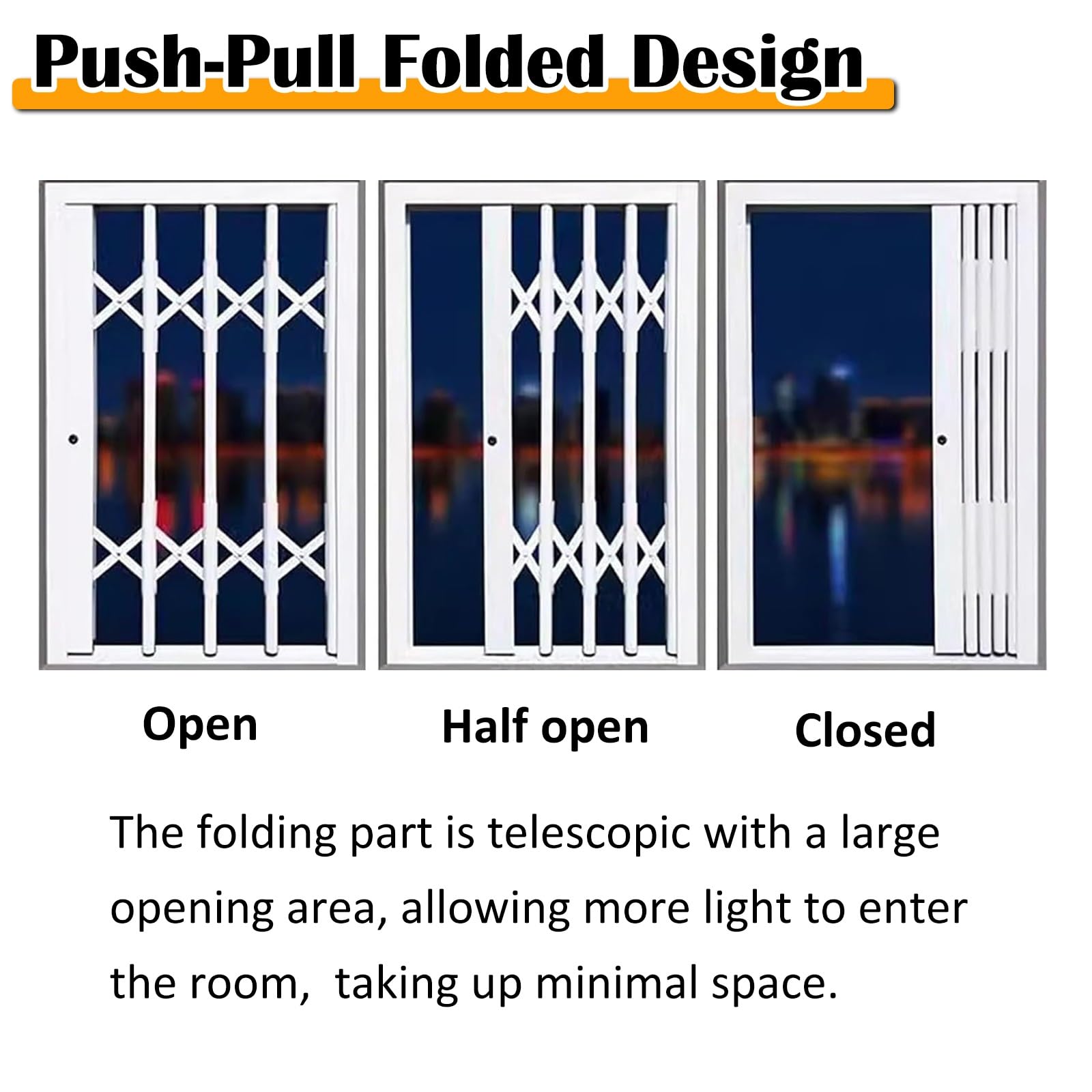 Rejilla plegable de seguridad para niños, de aluminio, extensible, protector de puerta de seguridad para dormitorios/dormitorios, 66 cm de ancho x 186 cm de alto, barrera de seguridad para niños y