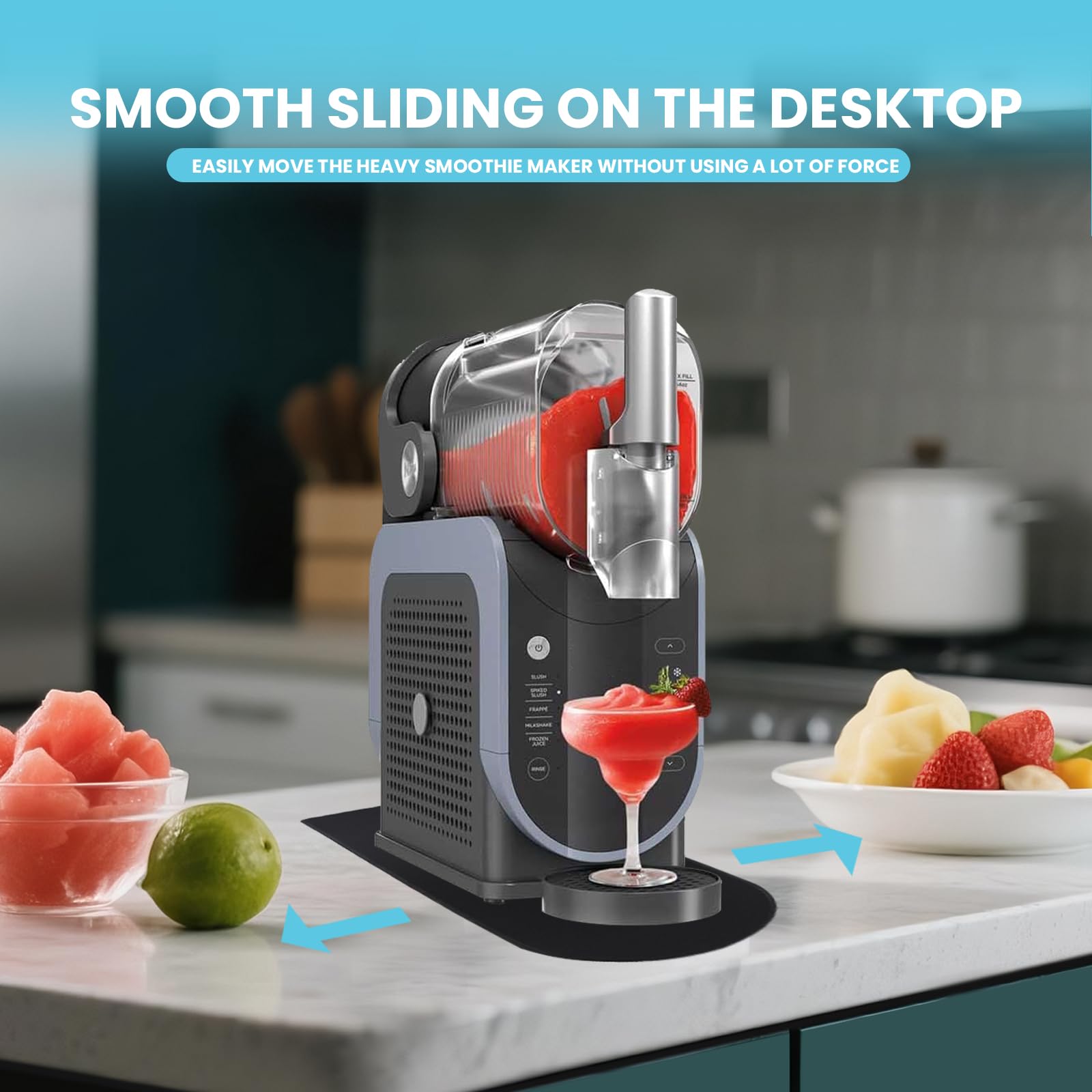 Pad per Macchina Ninja Slushie FS301EU e KLAMER Slush Tappetino Scorrevole, 46 cm x 17 cm, Assorbe le Macchie d'acqua, for Coffee Machines, Blenders, Juicers, and Kitchen Appliances (nero)