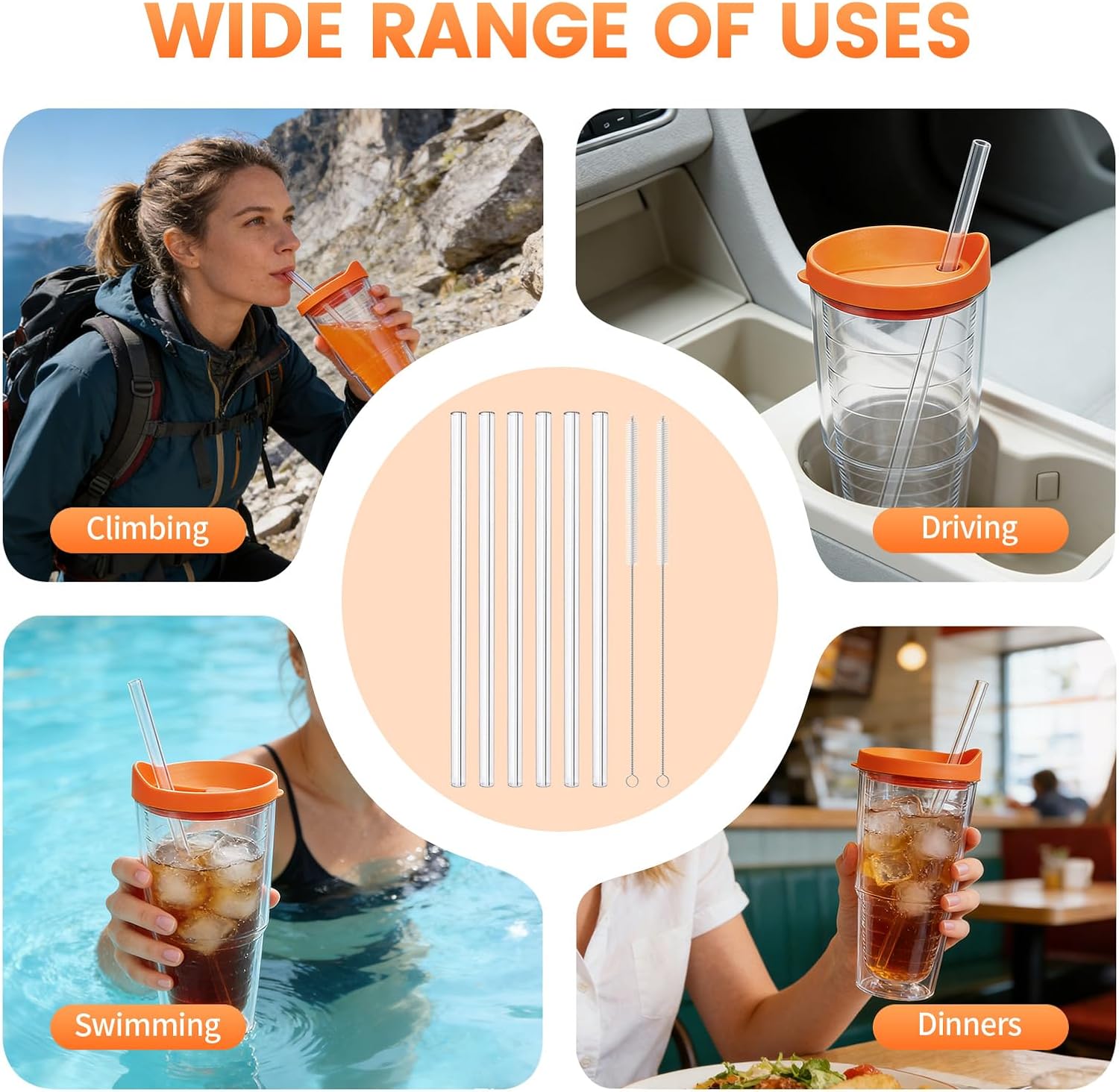 Replacement Straws Compatible with Tervis 24oz Tumblers,