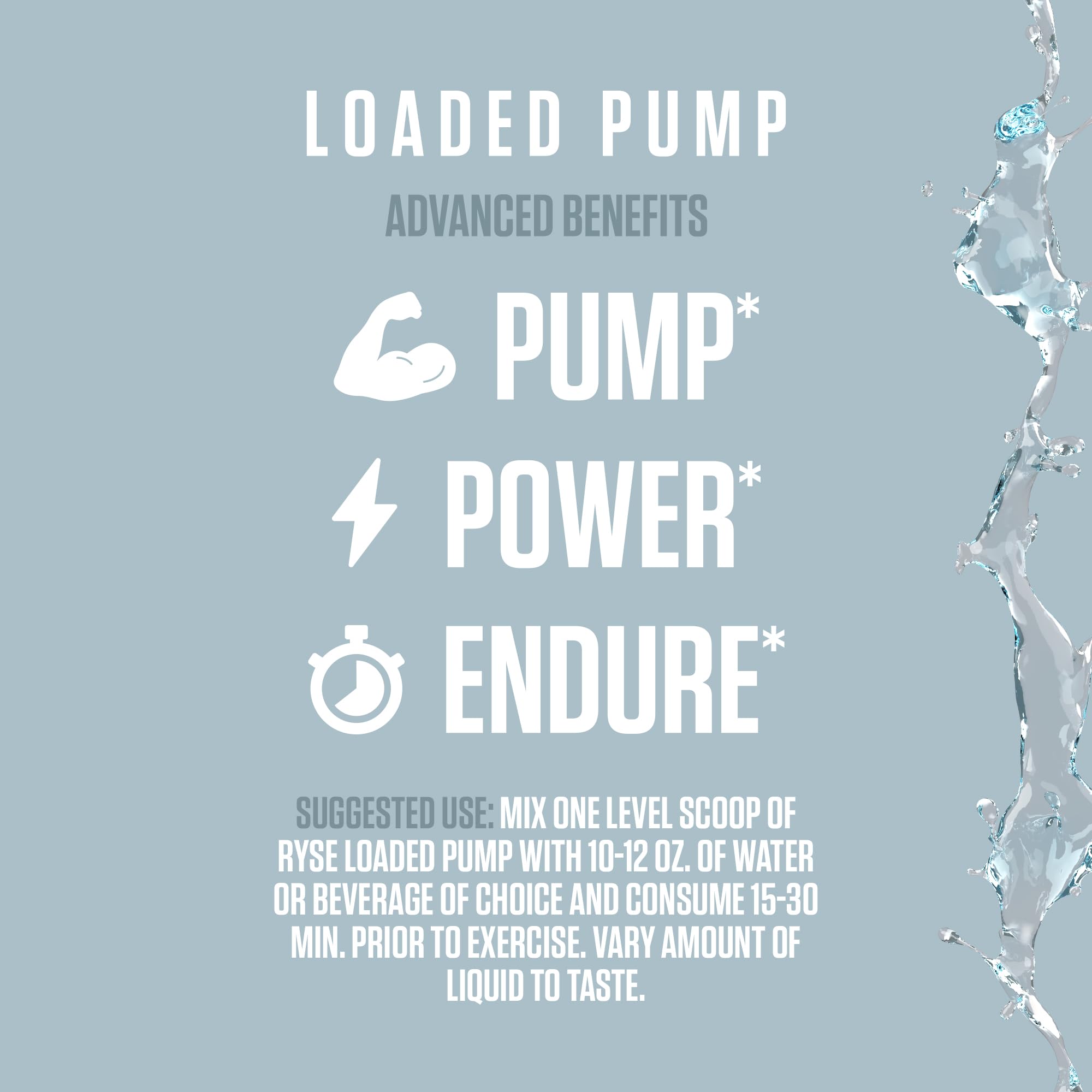 Ryse Loaded Pump Pre Workout Powder - Unflavored - No Caffeine Stimulant Free Formula for Pump, Power & Endurance - L-Citrulline, PeptiPump, Betaine Anhydrous, Taurine & AstraGin - 25 Servings — Amazon image 4