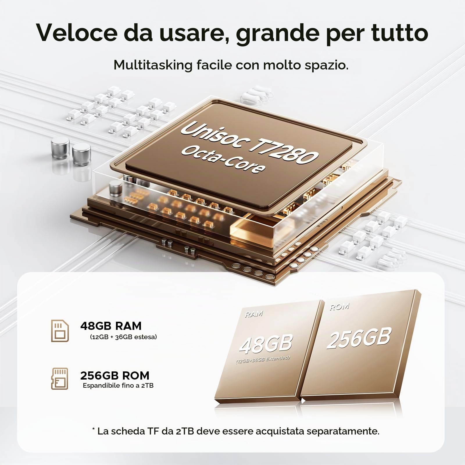 P13 Pro Tablet 13 Pollici, IPS 2.4K, 120Hz,T7280 Octa-Core, 48GB+256GB(TF 2TB), 12000mAh/18W, 16MP+8MP, 4G LTE, Gemini AI Tablet android 16, Face ID/WiFi5/GPS/FM/Tablets Tastiera e Penna, Blu