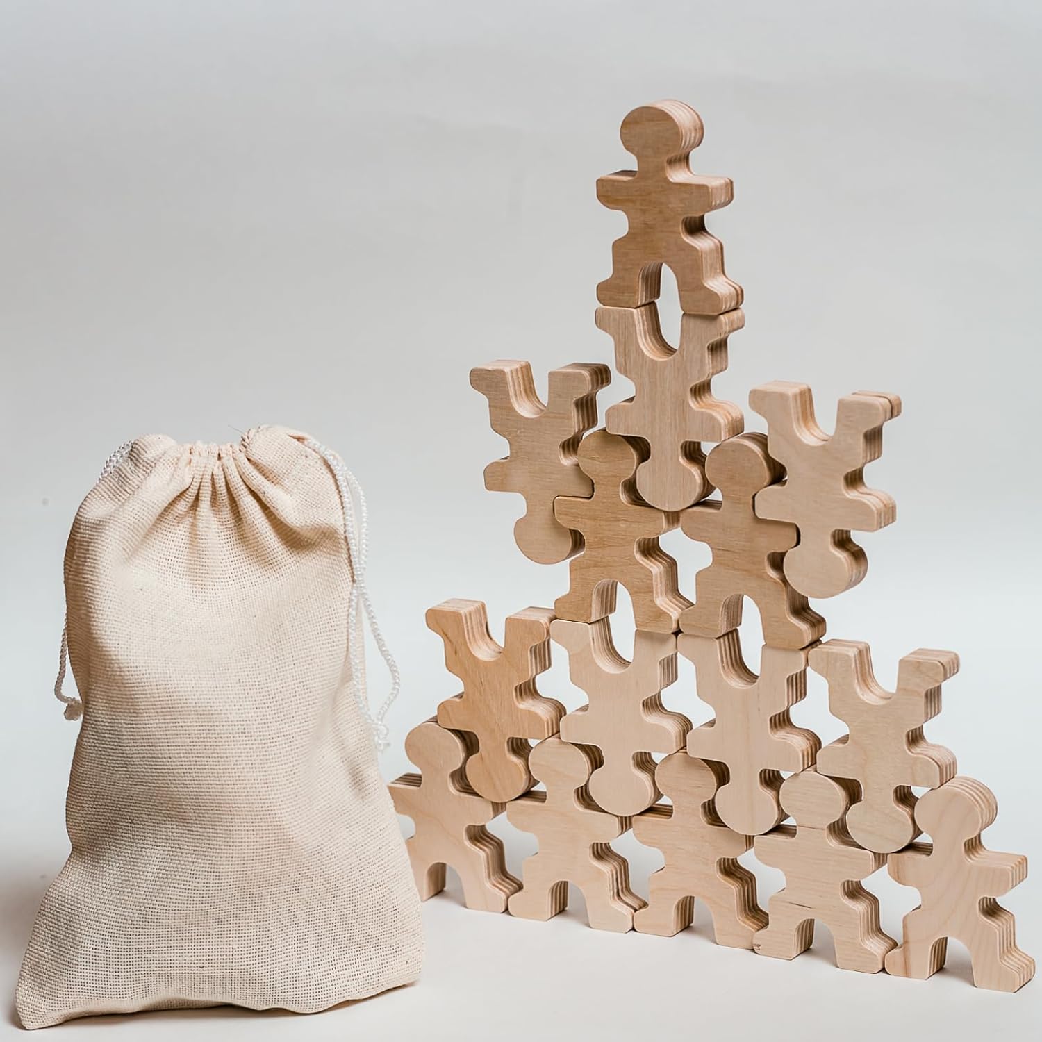 Generic Premium Balancing Blocks Wooden Acrobats Balance Game Educational Figurine Stacking for Teens from 15 Years Old Eco-Friendly Material, WCU-02-AS