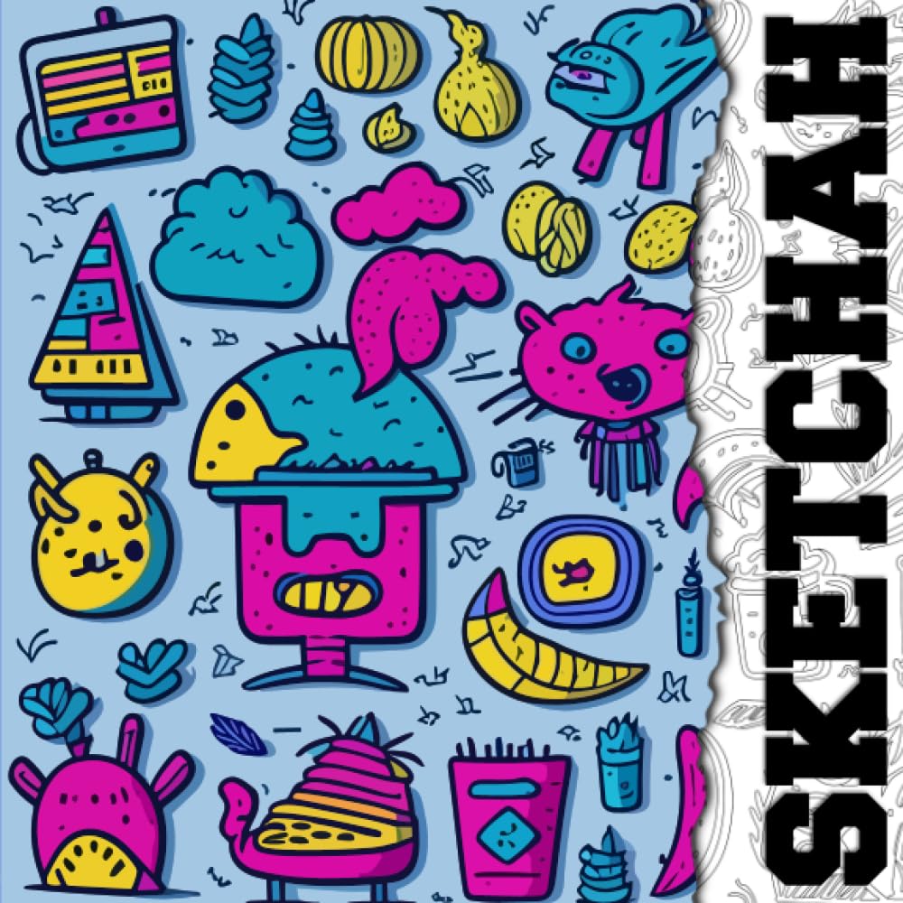 Independently published Sketchah Square Sketch Book FD8: 160 Pages, 8” x 8” For Doodles, Sketches, Rough Drafts, Learning and Practice. Funny Doodle Cover