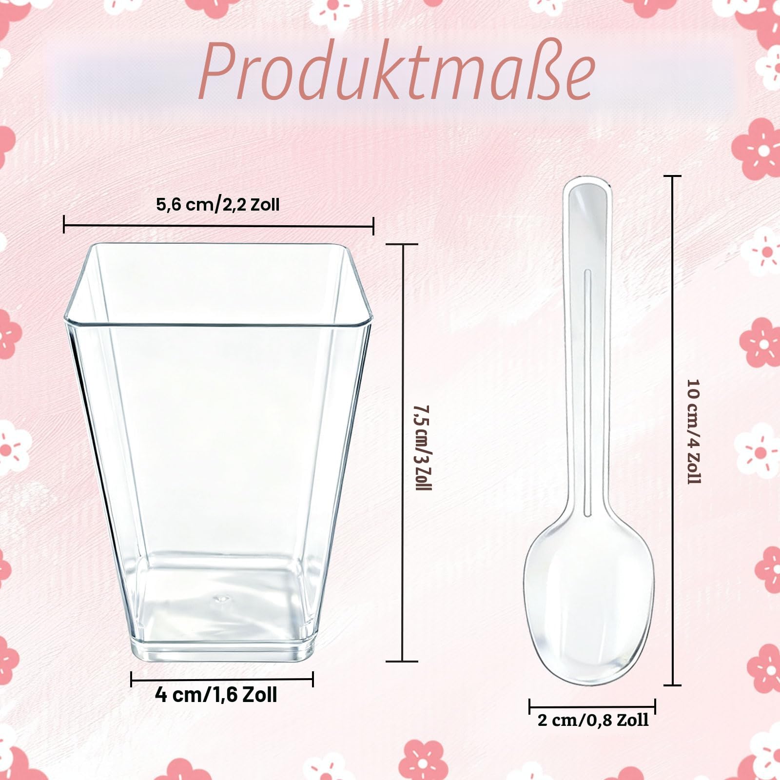 50 Stück Dessertgläser Plastik, Dessertbecher Plastik Wiederverwendbar 160ml Dessertschalen mit Deckel für Eiscreme Pudding Mousse Party Picknick