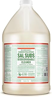 Dr. Bronner’s Sal Suds Biodegradable Cleaner, 1 Gallon Concentrated All-Purpose Pine Cleaner for Floors, Laundry and Dishes, Powerful Grease and Dirt Remover, Eco-Friendly Multipurpose Cleaner